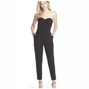 Revolve Adelyn Rae Jumpsuit Sz Small Black Sweetheart Minimalist Contemporary